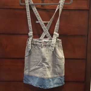 Overall Guess skirt.